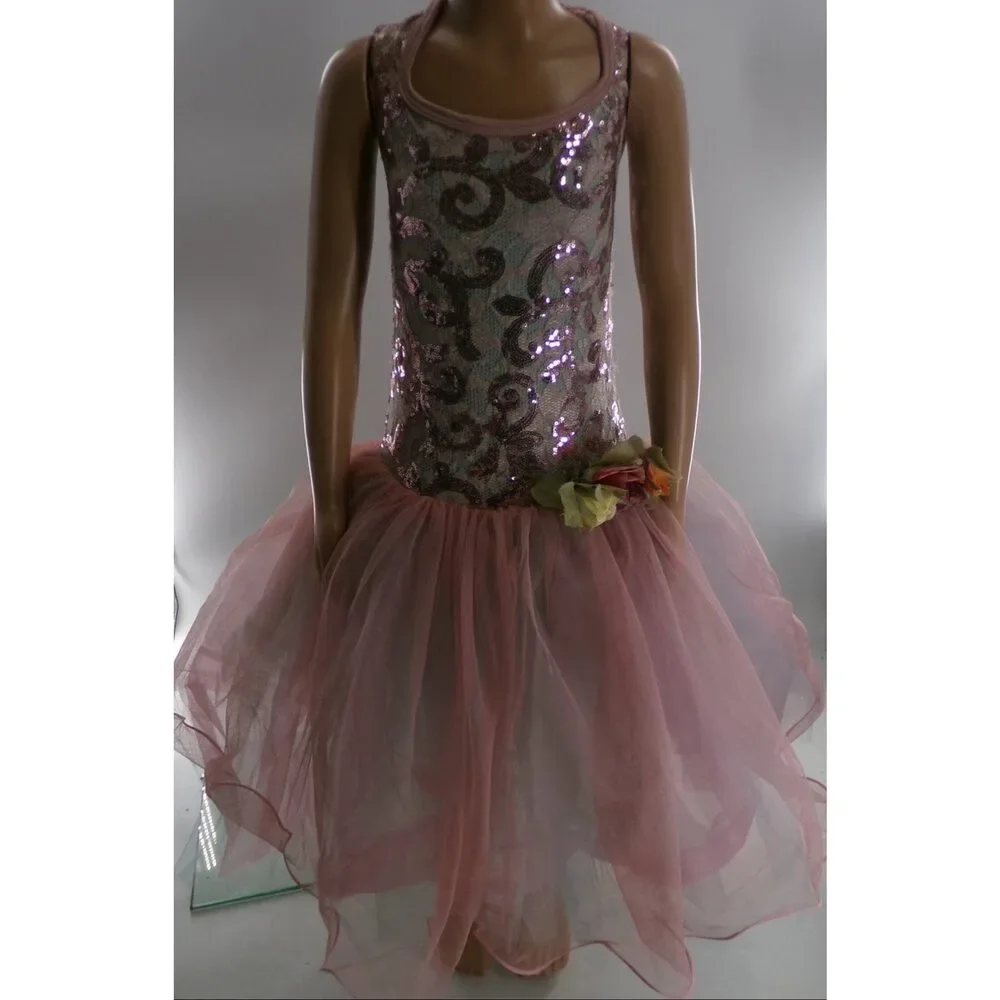 Pre-Owned Dance Costume Medium Child Pink Curtain Call C382 Ballet Pointe YAGP